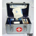 caja médica de aluminio plateado con 2 estilos